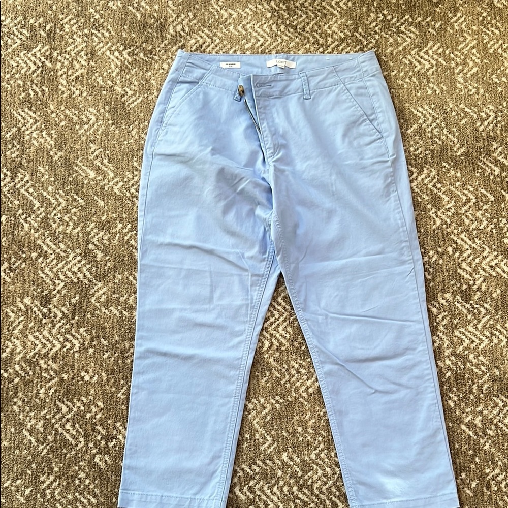 LOFT Blue Straight Leg Jumpsuit
